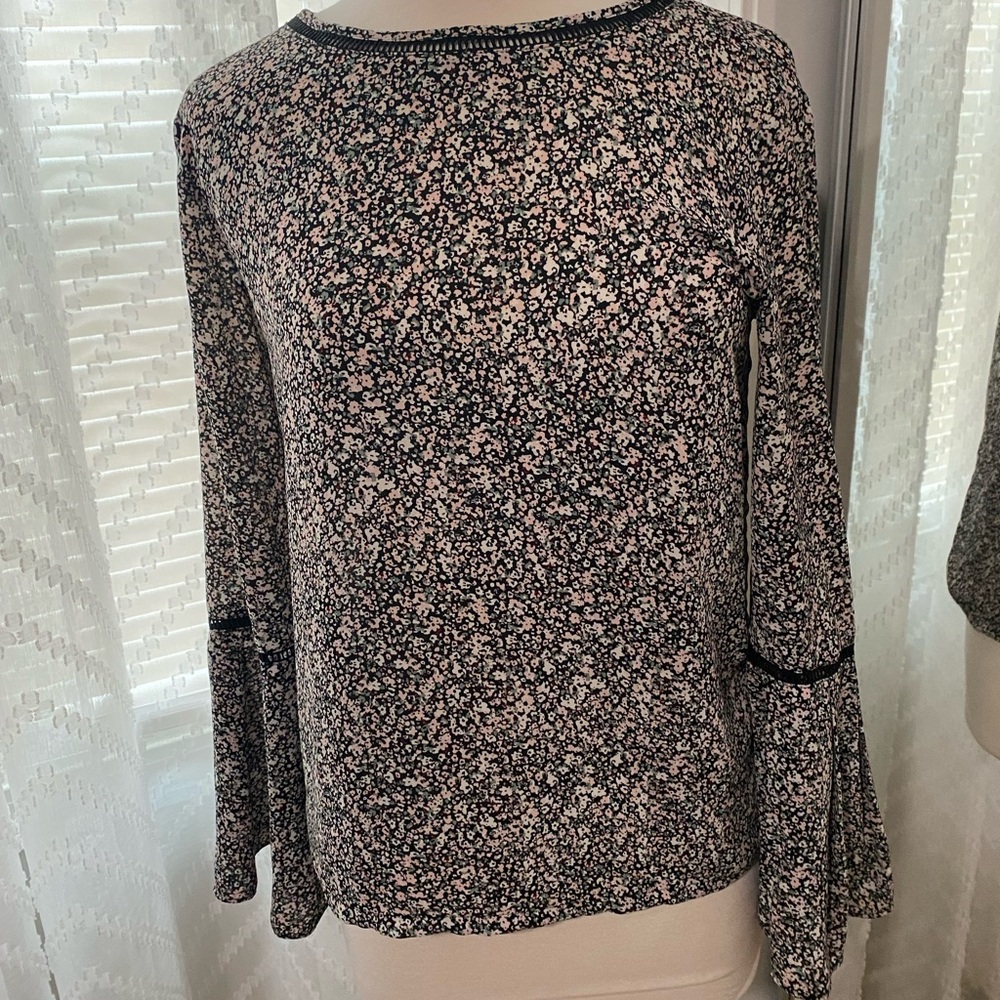 Floral Black and Pink Women's Top
